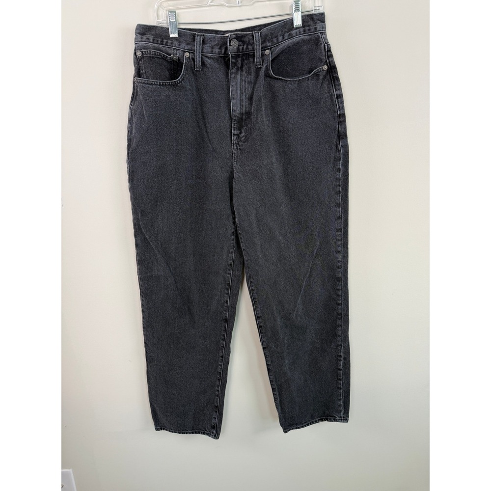 Madewell Baggy Straight Jeans Black 30 High Rise Relaxed Denim Streetwear